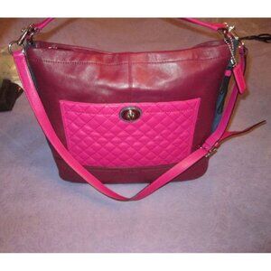 COACH Park LEATHER Convertible SHOULDER Bag XL Tassel QUILTED Hobo CROSSBODY